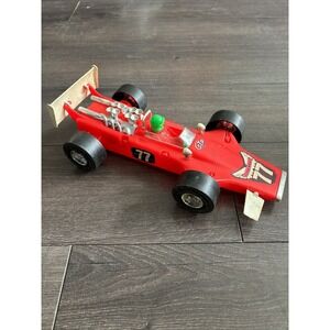 Red Tim Mee Flying Wedge #77 Plastic Toy INDY RACE CAR 13" L -Processed Plastics